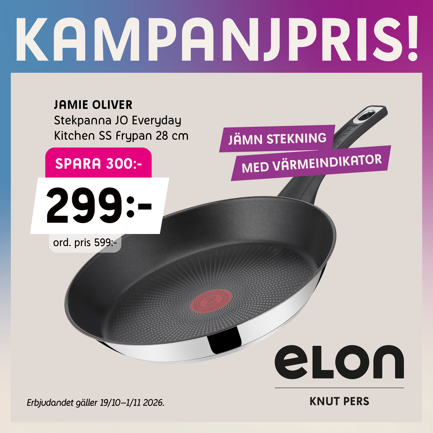 Jamie Oliver stekpanna 28 cm – kampanjpris Elon Ystad